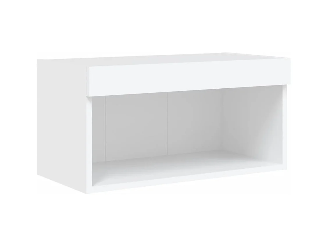 Mobile TV multimediale mensola TV credenza TV sala da pranzo soggiorno camera da letto con LED 6 pezzi legno ingegnerizzato bianco 02_0029428