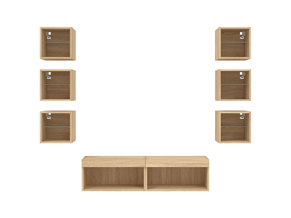 Meubles TV multimédia étagère bois marron 60 x 30 x 30 cm 02_0029482