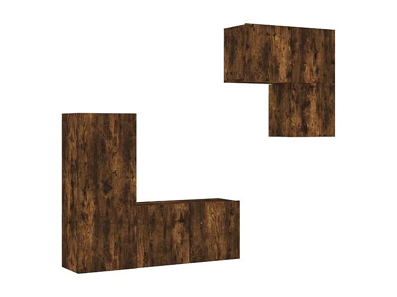 Mobile TV multimediale mensola TV credenza TV sala da pranzo soggiorno camera da letto 4 pezzi rovere affumicato legno ingegnerizzato marrone 02_0029242