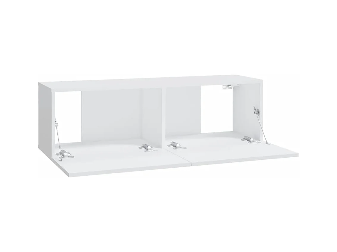 Meubles TV muraux multimédia bois blanc 100 x 30 x 30 cm 02_0028898