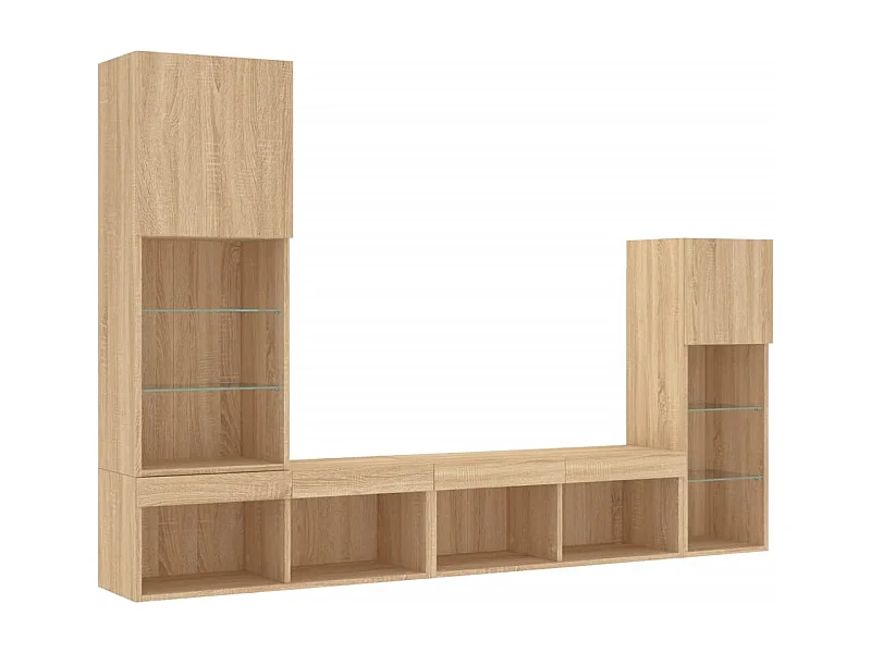 Meubles TV multimédia étagère bois marron 80 x 30 x 30 cm 02_0029363