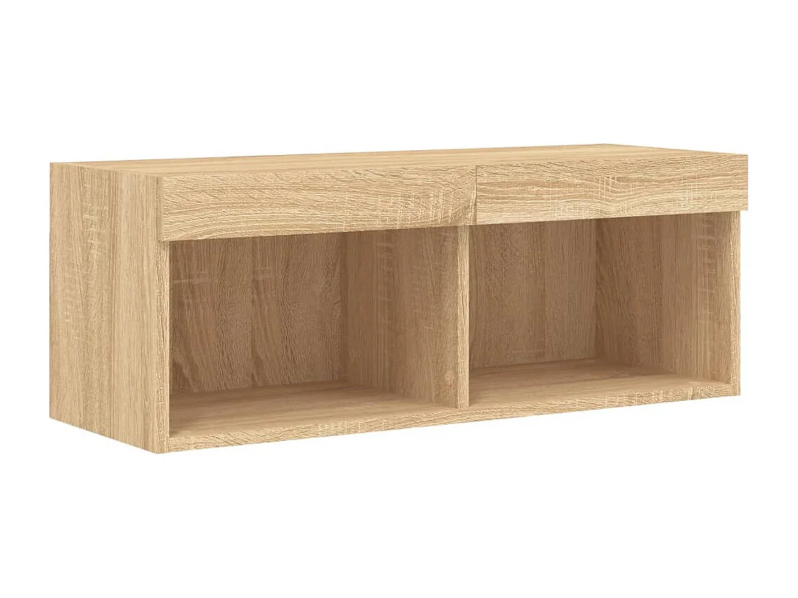 Mobile TV multimediale mensola TV credenza TV sala da pranzo soggiorno camera da letto con LED 4 pezzi rovere Sonoma legno ingegnerizzato marrone 02_0029363