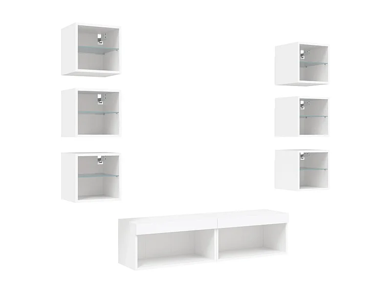 Meubles TV multimédia étagère bois blanc 60 x 30 x 30 cm 02_0029473