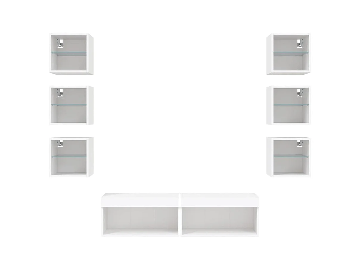 Meubles TV multimédia étagère bois blanc 60 x 30 x 30 cm 02_0029473