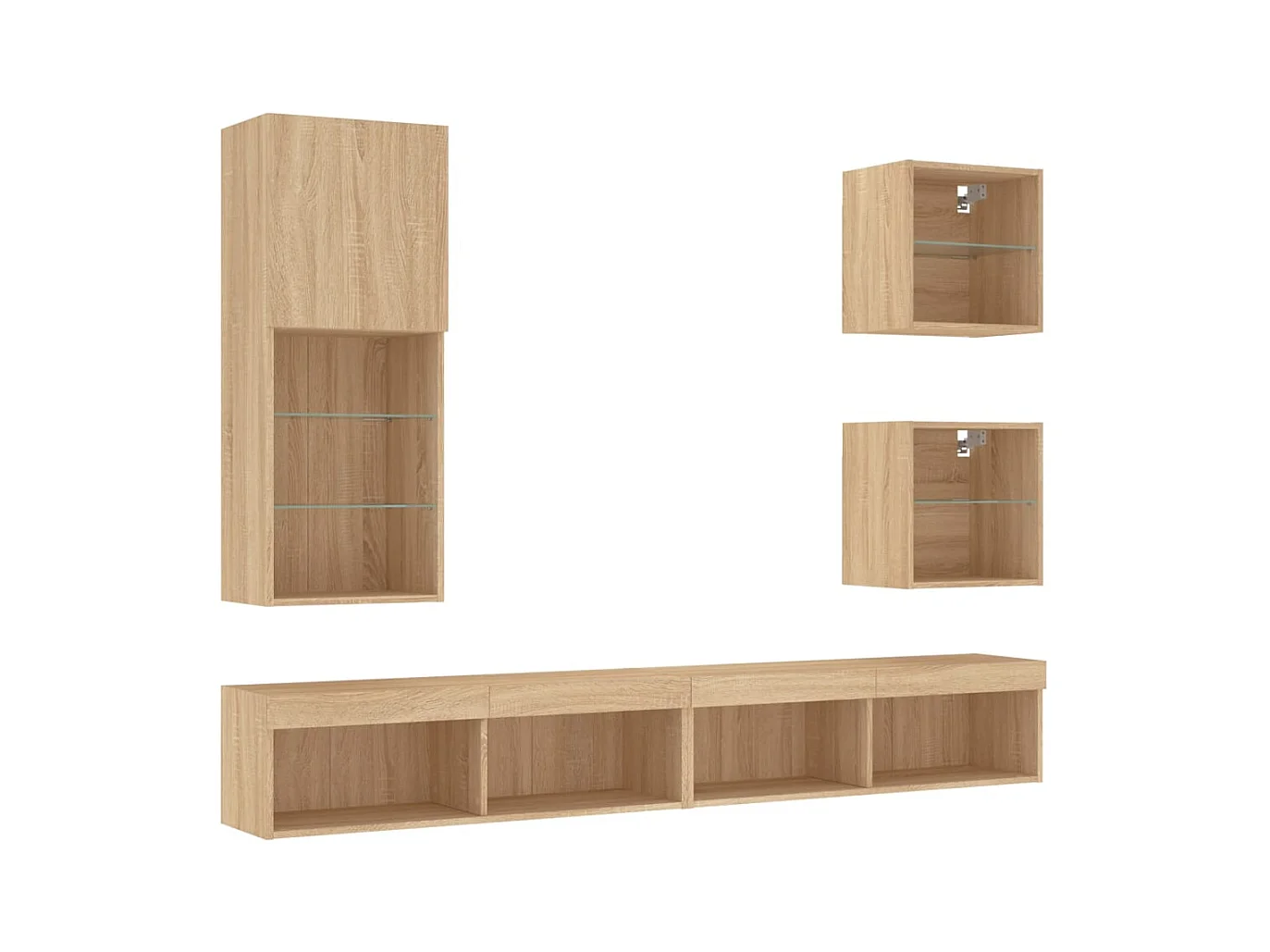 Meubles TV multimédia étagère bois marron 100 x 30 x 30 cm 02_0029414