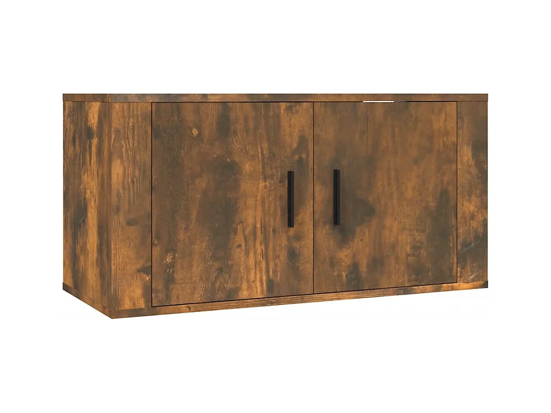 Mobili TV a parete scaffale multimediale credenza TV TV sala da pranzo soggiorno camera da letto 2 pezzi rovere affumicato 80 x 345 x 40 cm marrone 02_0028991