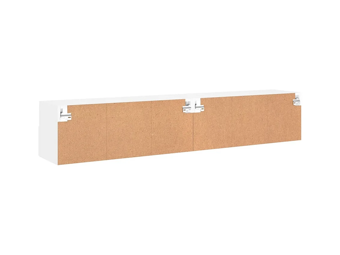 Muebles de TV de pared Estantería multimedia Aparador de TV Comedor Salón Dormitorio 2 piezas 80 x 30 x 30 cm Madera de ingeniería Blanco 02_0028930