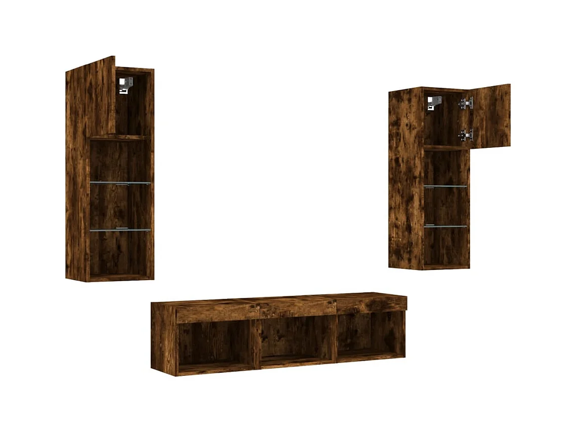 Meubles TV multimédia étagère bois marron 40 x 30 x 30 cm 02_0029409