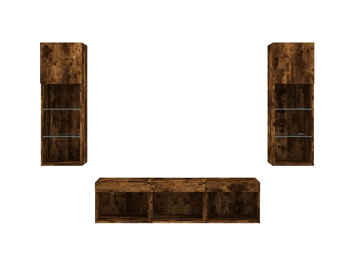 Meubles TV multimédia étagère bois marron 40 x 30 x 30 cm 02_0029409