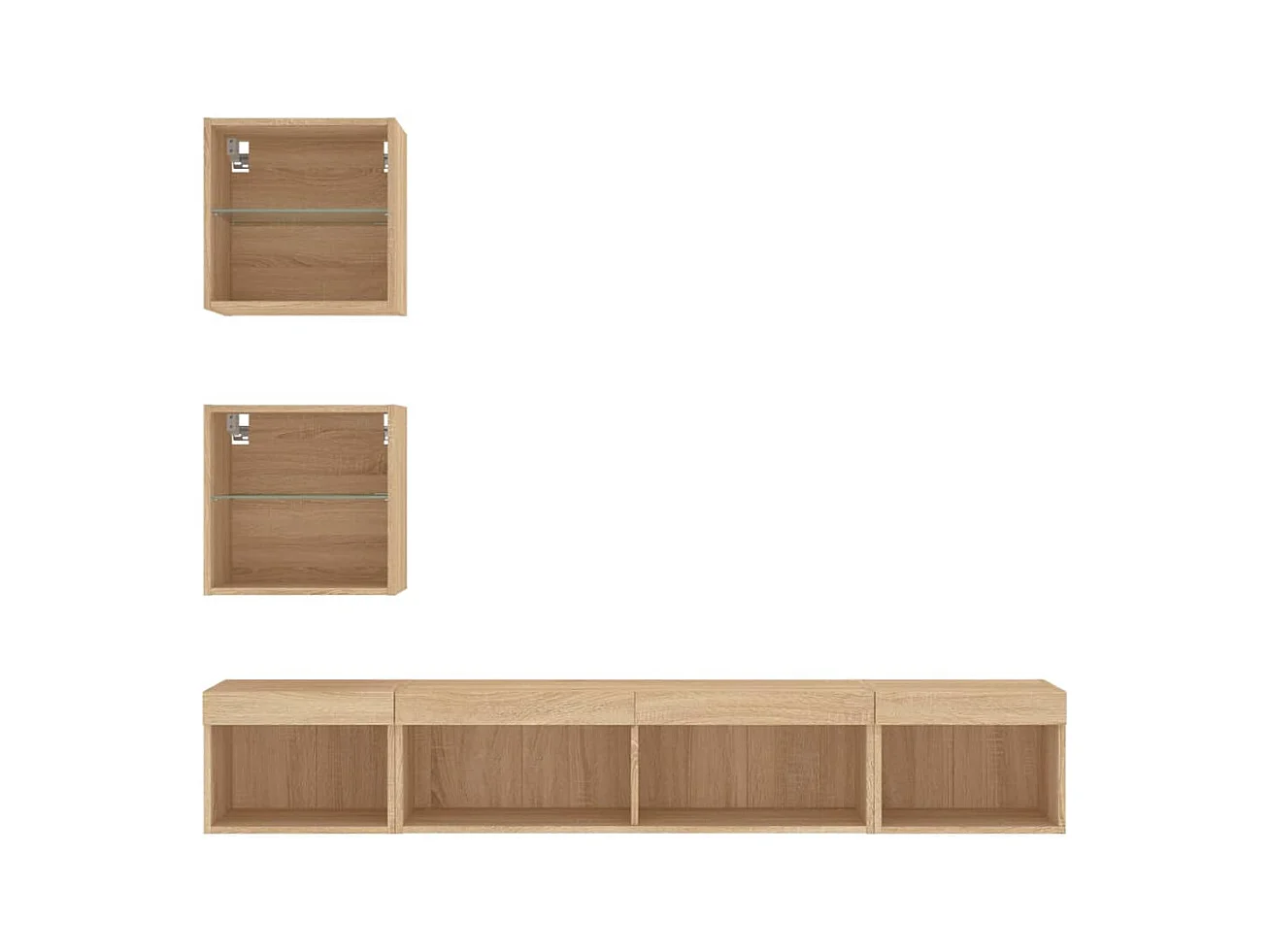 Meubles TV multimédia étagère bois marron 100 x 30 x 30 cm 02_0029419