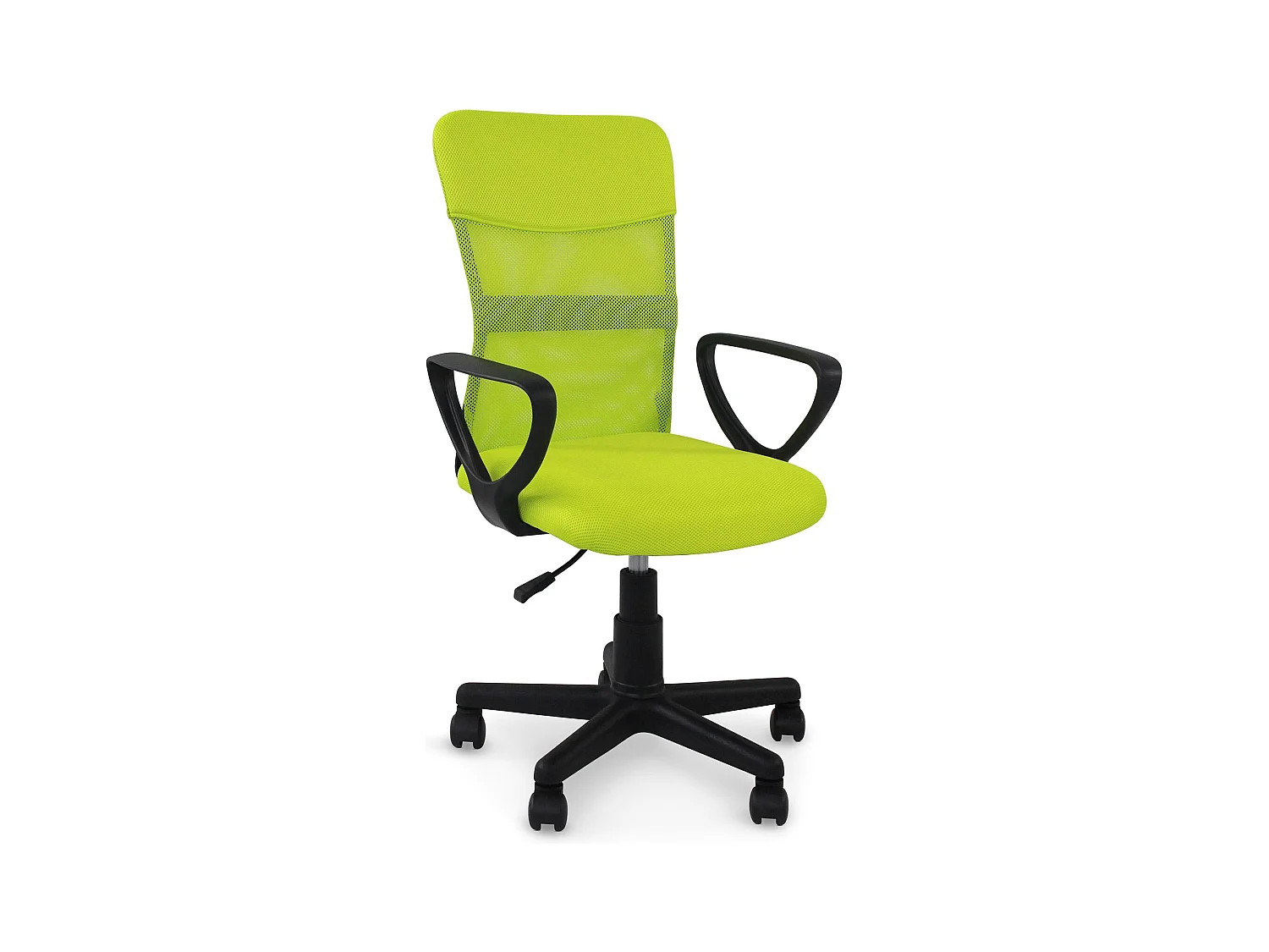 Chaise de bureau ergonomique JOGO vert assise pivotante et réglable en hauteur 99 cm, roulettes adaptées à la moquette