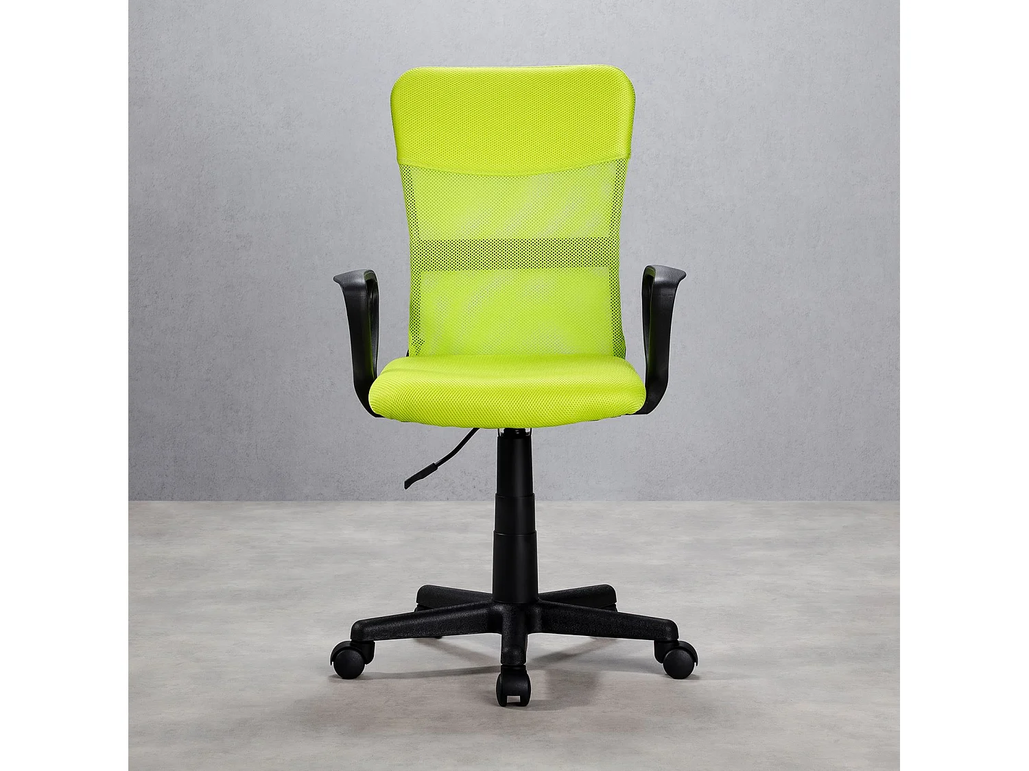 Chaise de bureau ergonomique JOGO vert assise pivotante et réglable en hauteur 99 cm, roulettes adaptées à la moquette