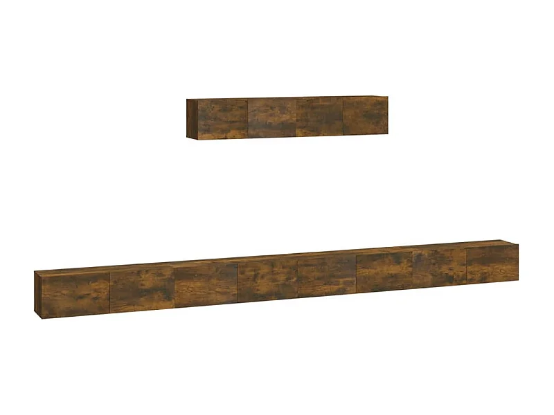 Set di mobili credenza TV soggiorno camera da letto soggiorno 6 pezzi rovere affumicato legno ingegnerizzato marrone 02_0025106