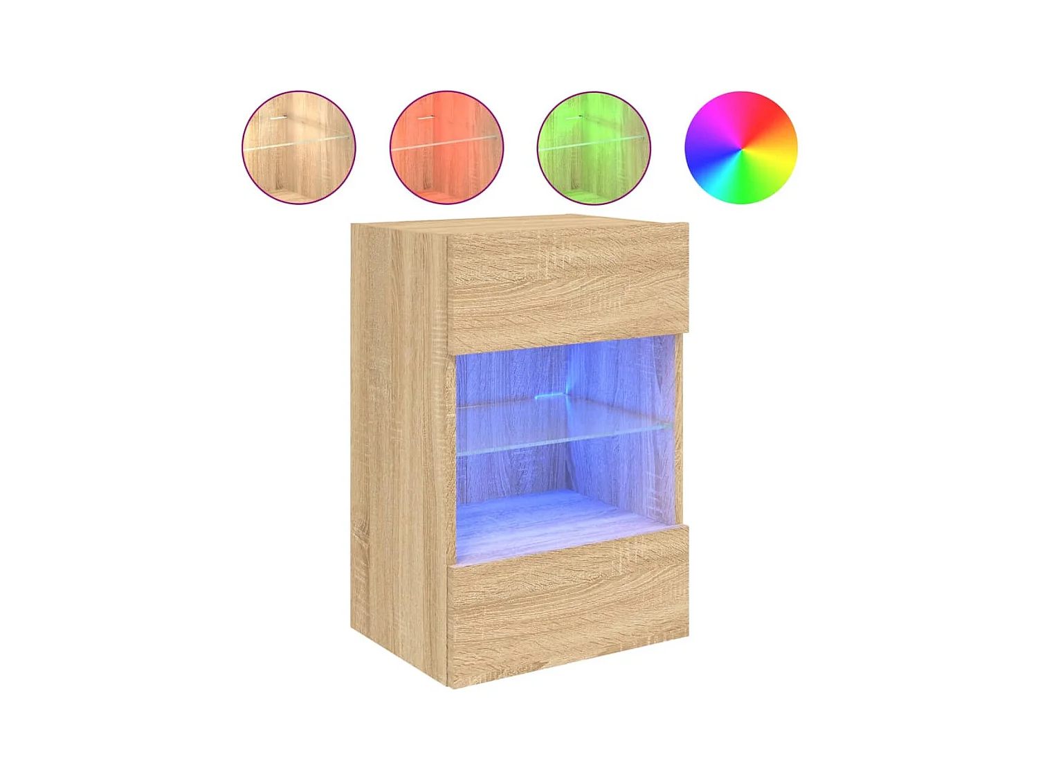 Mobili TV da parete scaffale multimediale credenza TV sala da pranzo soggiorno camera da letto luci LED 2 pezzi rovere Sonoma 40 x 30 x 605 cm marrone 02_0029174