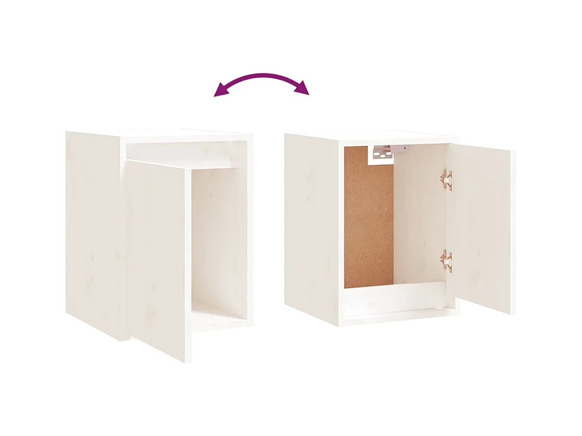 Meubles TV multimédia étagère bois blanc 60 x 30 x 35 cm 02_0028771