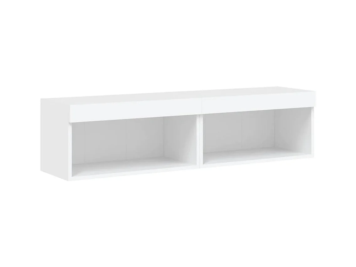 Mueble TV multimedia Estante TV Aparador TV Comedor Salón Dormitorio con luces LED 2 piezas 60 x 30 x 30 cm blanco 02_0028843