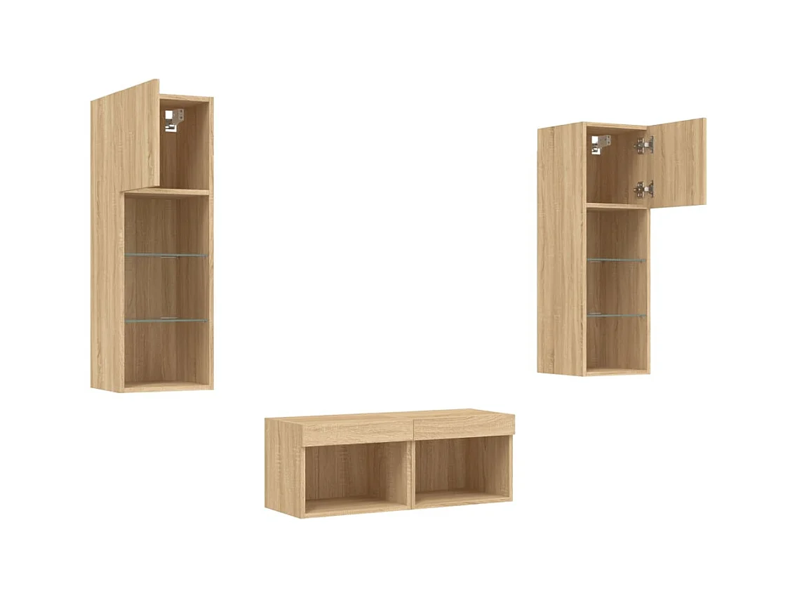 Meuble TV multimédia étagère marron 40 x 30 x 30 cm 02_0028223