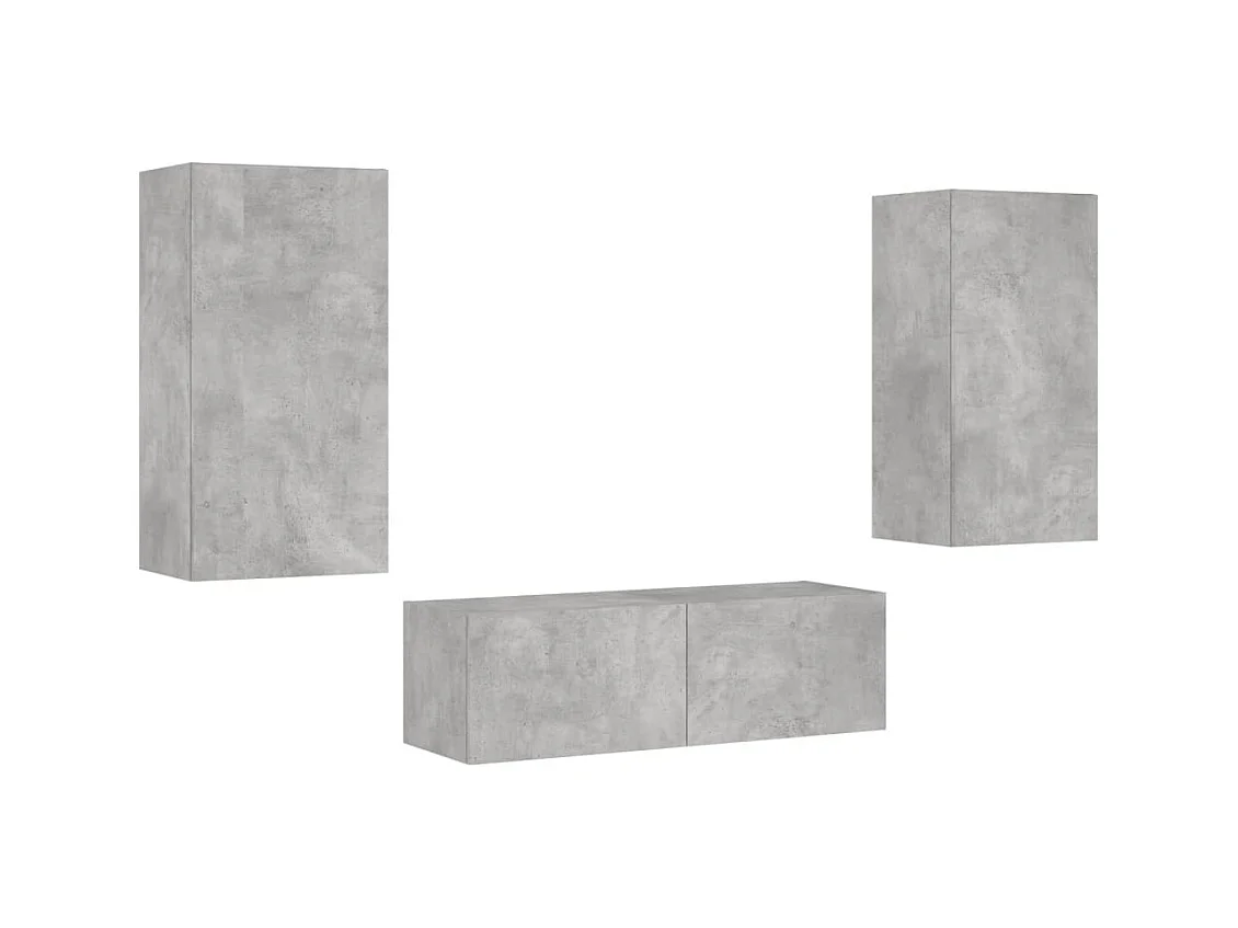 Meuble TV multimédia étagère grise 100 x 35 x 31 cm 02_0028197