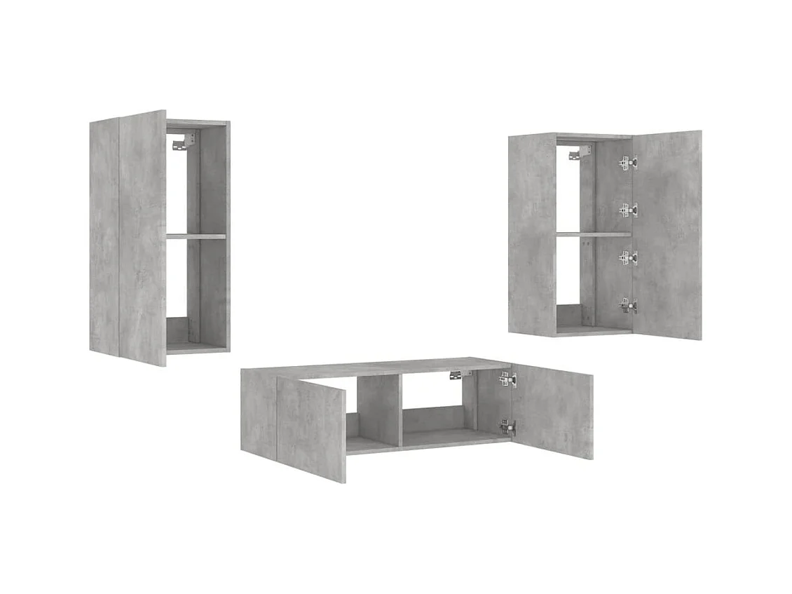 Meuble TV multimédia étagère grise 100 x 35 x 31 cm 02_0028197