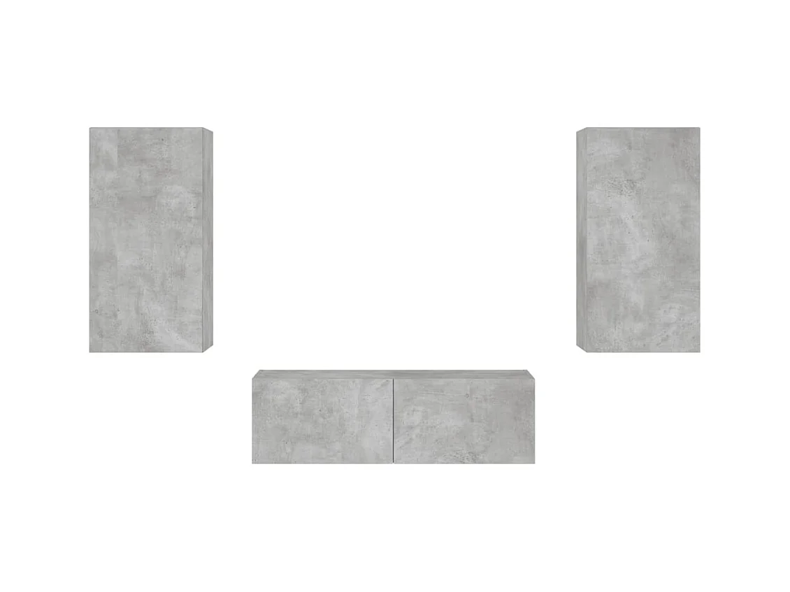 Meuble TV multimédia étagère grise 100 x 35 x 31 cm 02_0028197