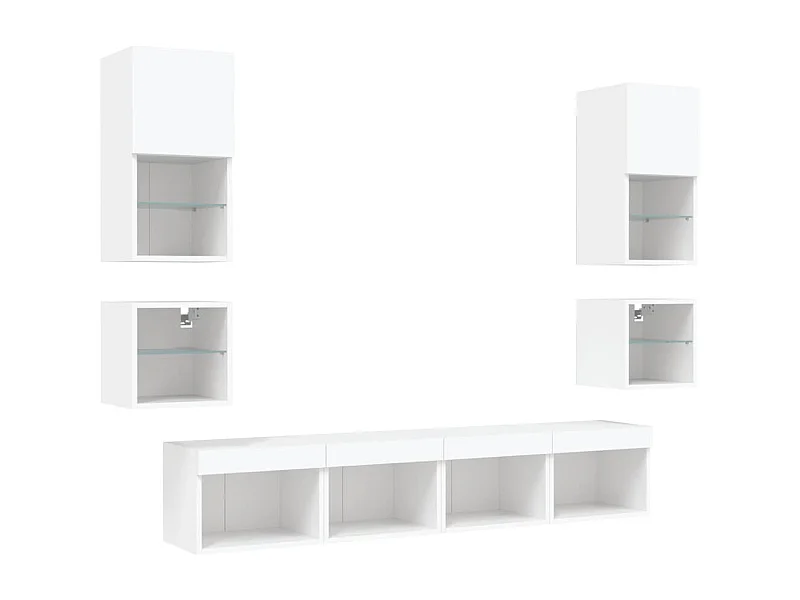 Meubles TV multimédia étagère bois blanc 40 x 30 x 30 cm 02_0029472
