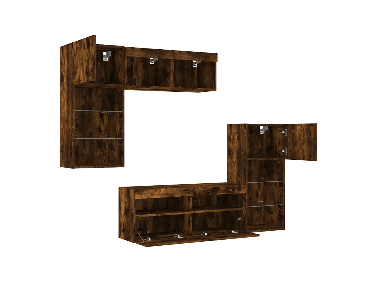 Meubles TV multimédia étagère bois marron 100 x 30 x 40 cm 02_0029411