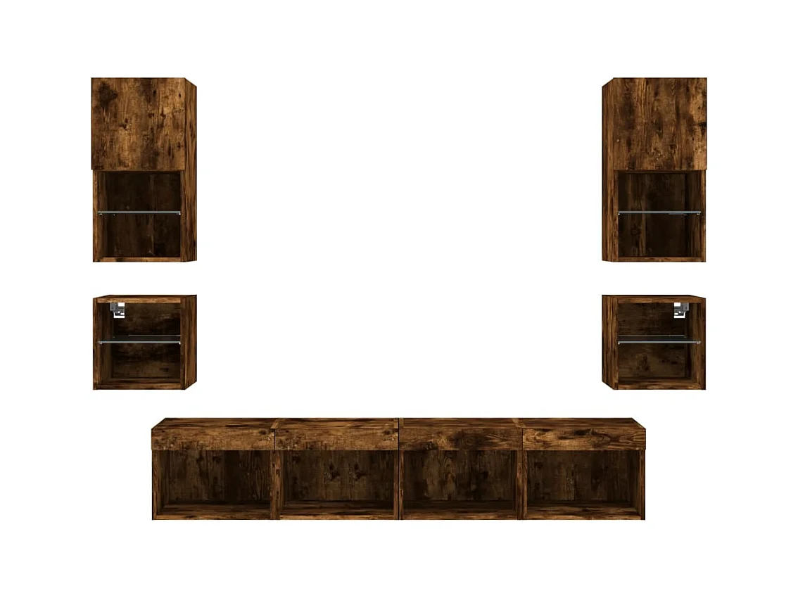 Meubles TV multimédia étagère bois marron 40 x 30 x 30 cm 02_0029480