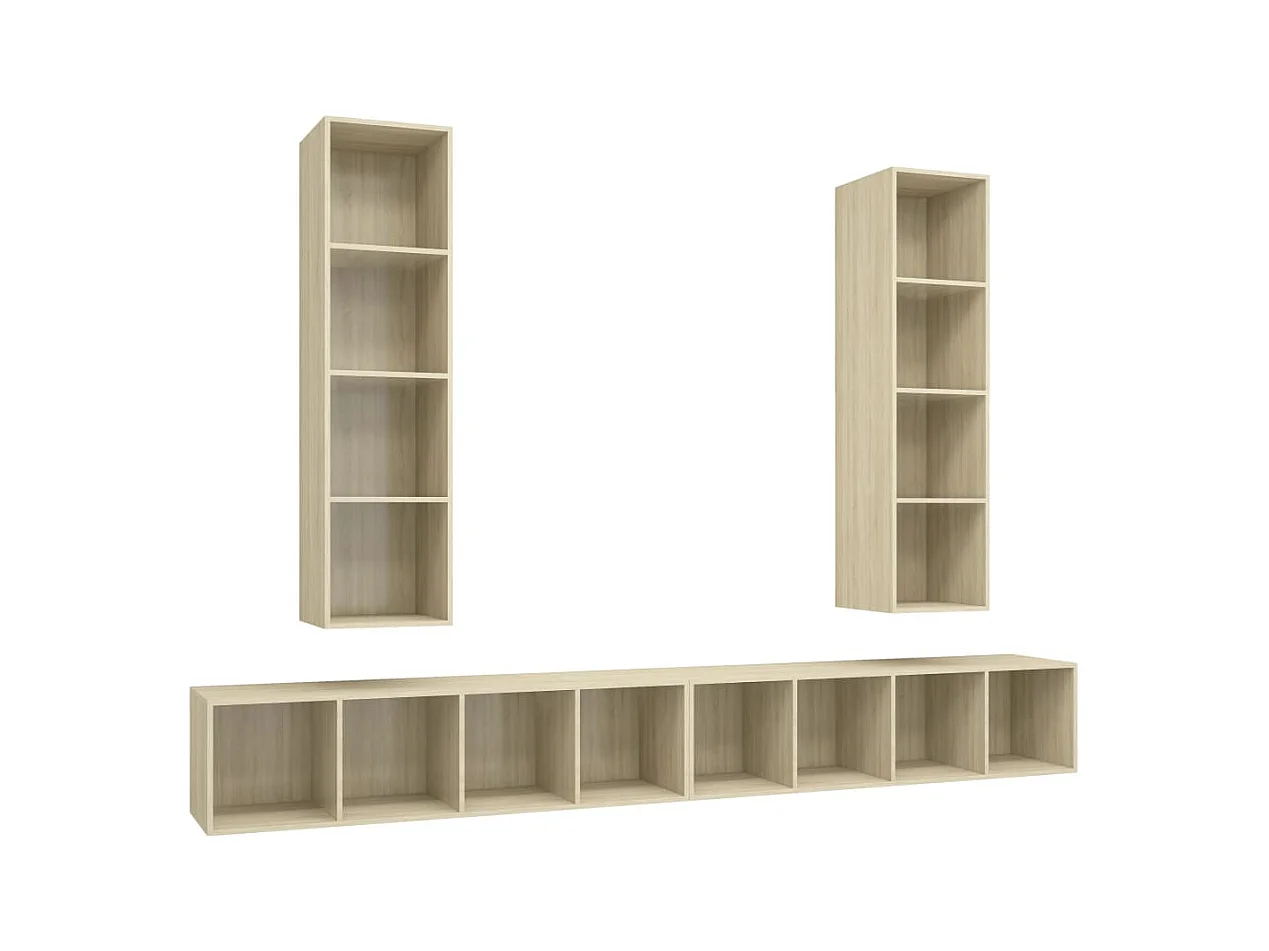 Meubles TV muraux multimédia bois marron 37 x 37 x 142.5 cm 02_0029080