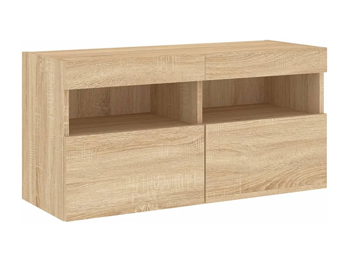 Suporte de TV multimídia prateleira de TV buffet de TV sala de jantar sala de estar quarto com LED 4 peças carvalho Sonoma madeira projetada marrom 02_0029364