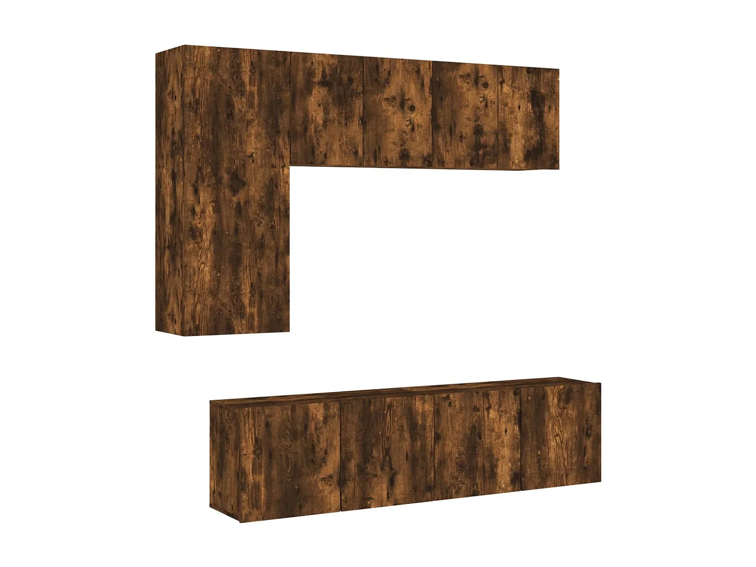 Mueble de TV multimedia estante para TV aparador para TV comedor sala de estar dormitorio 5 piezas madera de ingeniería de roble ahumado marrón 02_0029287