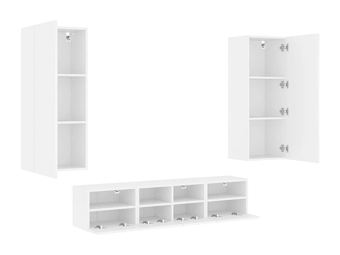 Meubles TV multimédia étagère bois blanc 60 x 30 x 30 cm 02_0029254