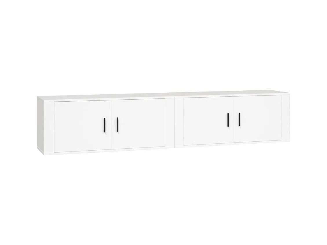 Muebles de TV de pared Estantería multimedia Aparador de TV Comedor Salón Dormitorio 2 piezas 100 x 345 x 40 cm Blanco 02_0028900