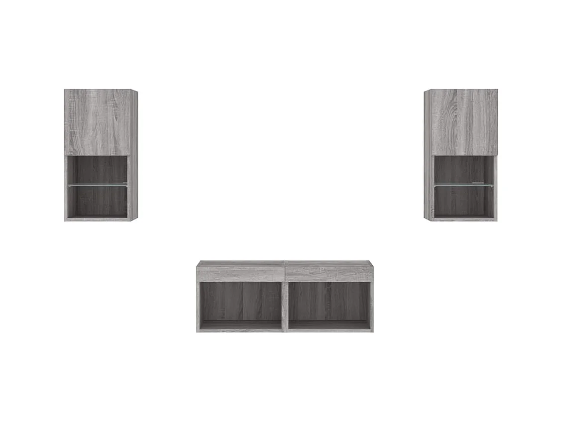 Meuble TV multimédia étagère grise 40 x 30 x 30 cm 02_0028226