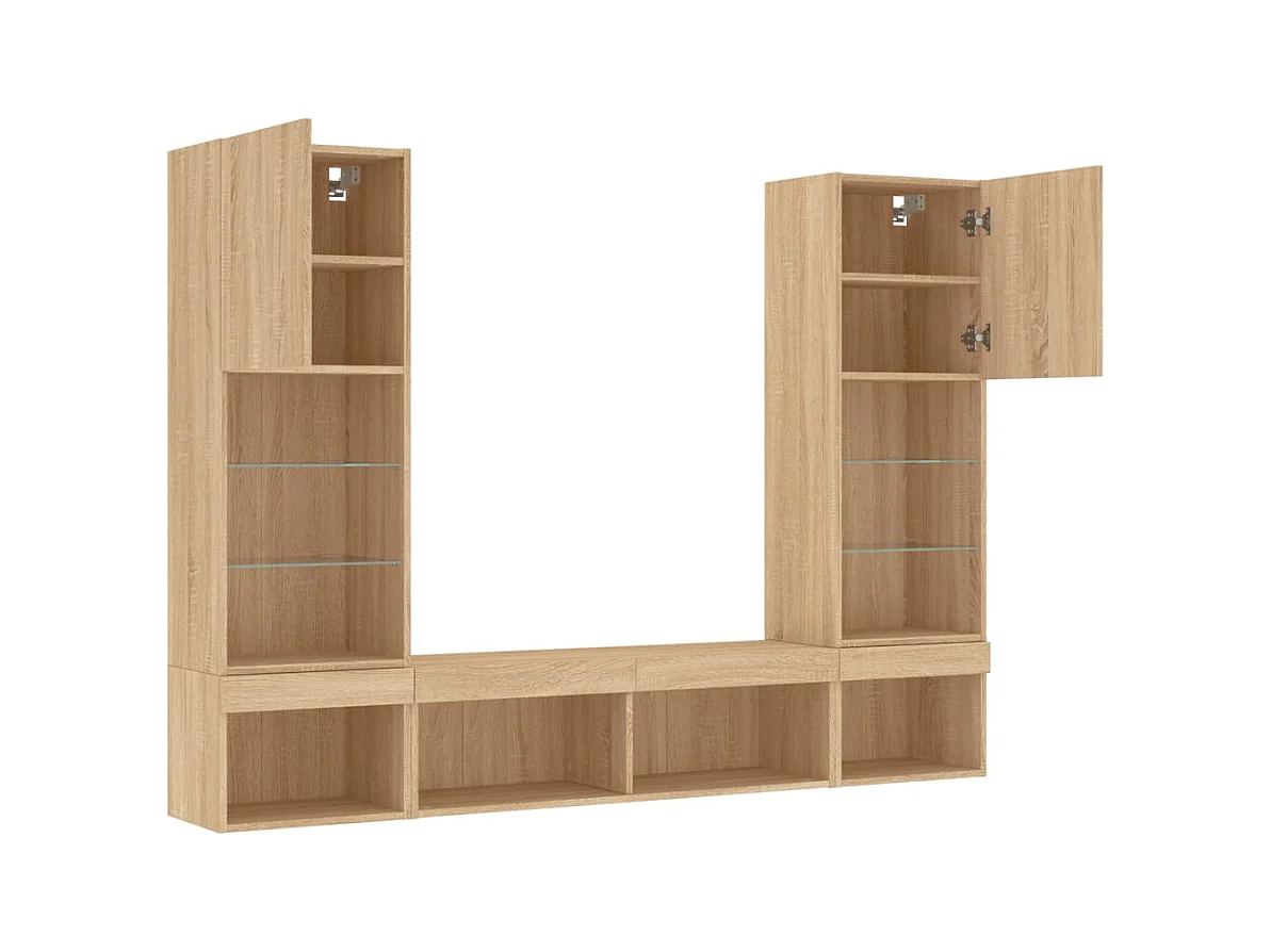 Meubles TV multimédia étagère bois marron 100 x 30 x 30 cm 02_0029418