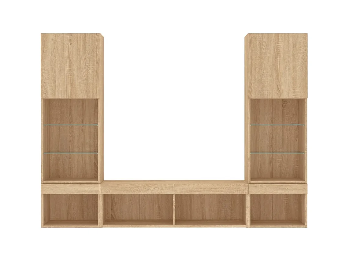 Meubles TV multimédia étagère bois marron 100 x 30 x 30 cm 02_0029418