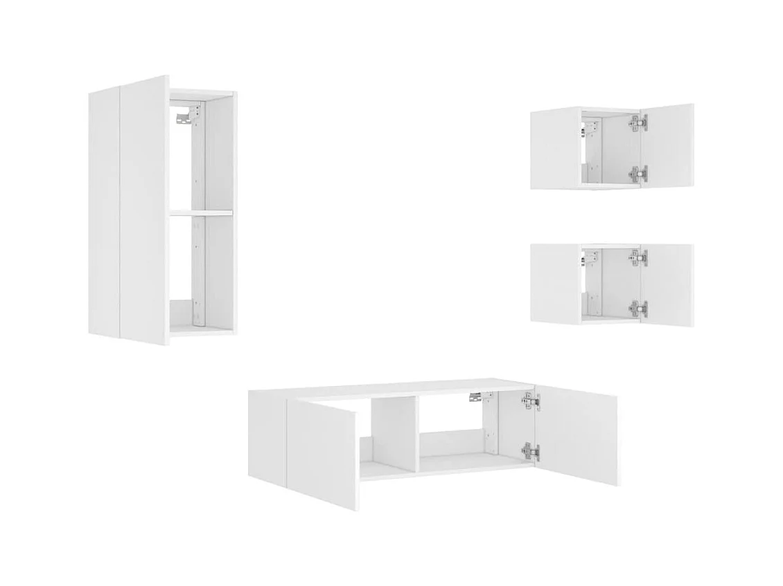 Meuble TV multimédia étagère blanc 100 x 35 x 31 cm 02_0028209