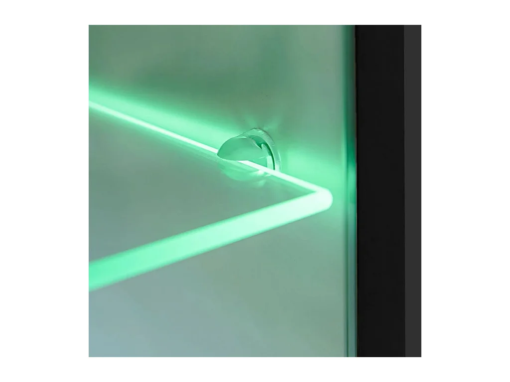 Conjunto de parede para 5 ambientes com luzes LED preto brilhante 02_0025383