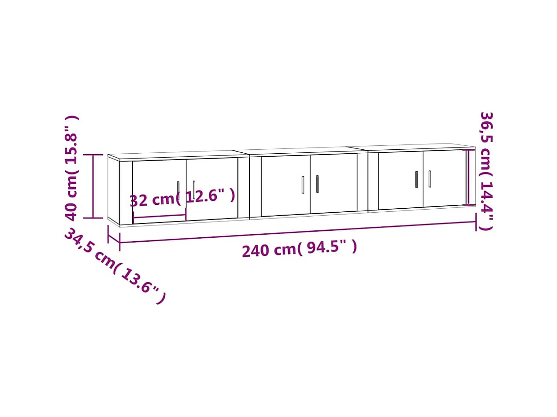 Meubles TV muraux multimédia blanc 80 x 34.5 x 40 cm 02_0029038