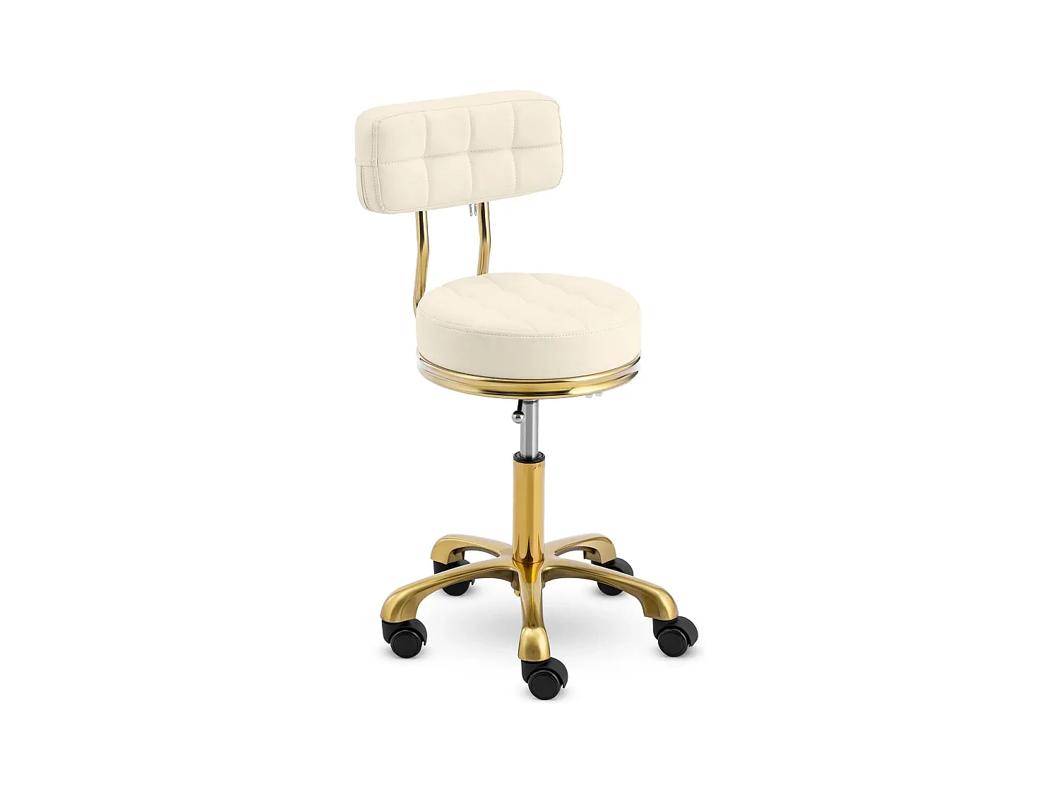 Tabouret à roulettes avec effet bois beige 46 x 46 x 75 cm 14_0010112