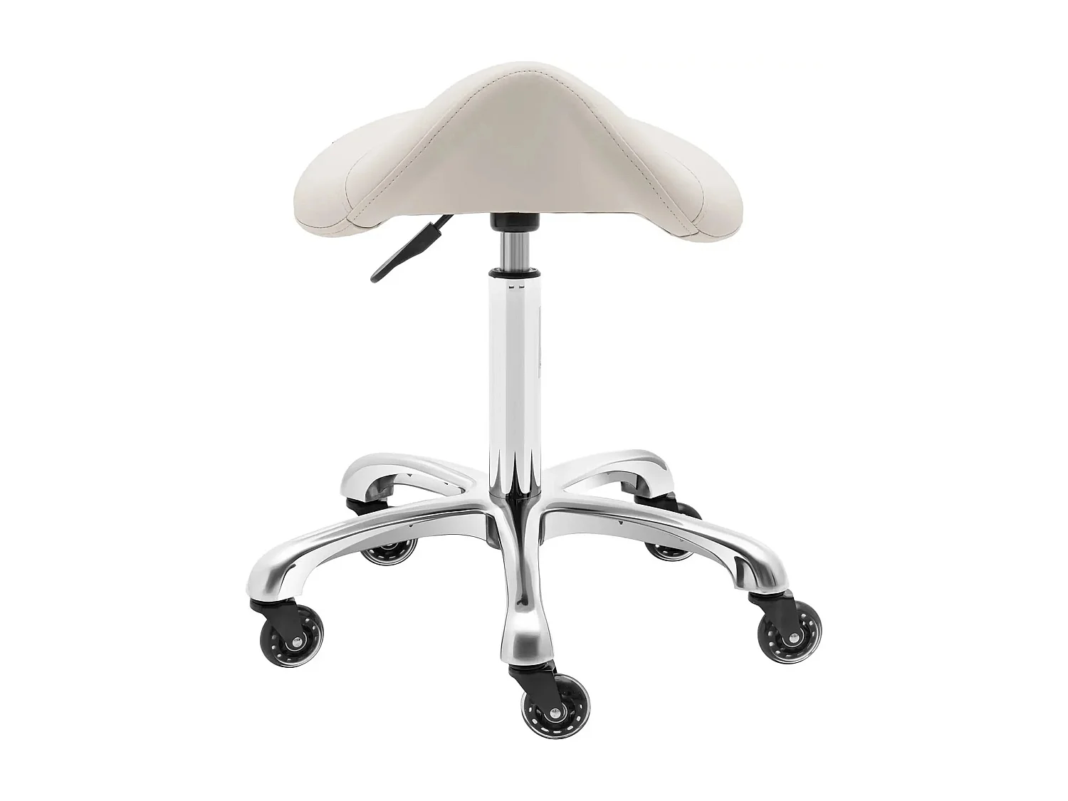 Taburete de silla de montar para caballo 570 750 mm 150 kg beige aleación de aluminio PVC PU contrachapado espuma sintética beige 14_0010085