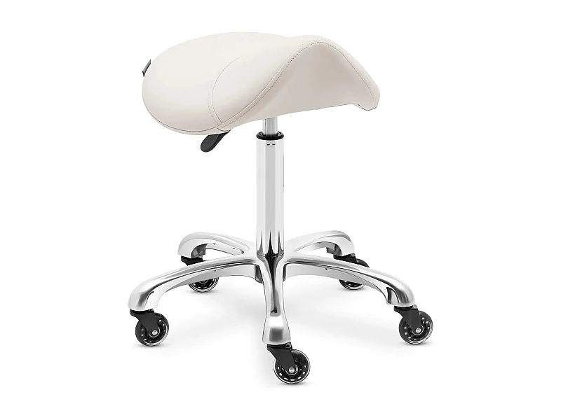 Taburete de silla de montar para caballo 570 750 mm 150 kg beige aleación de aluminio PVC PU contrachapado espuma sintética beige 14_0010085