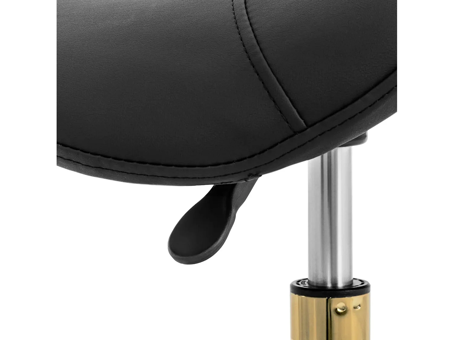 Taburete de silla de montar para caballo 150 kg aleación de aluminio PVC PU ​​madera contrachapada espuma sintética negro y dorado 14_0010084