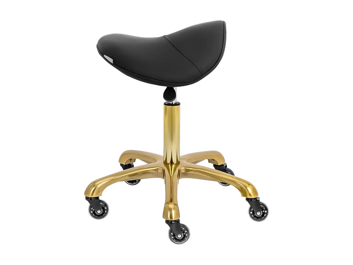 Taburete de silla de montar para caballo 150 kg aleación de aluminio PVC PU ​​madera contrachapada espuma sintética negro y dorado 14_0010084