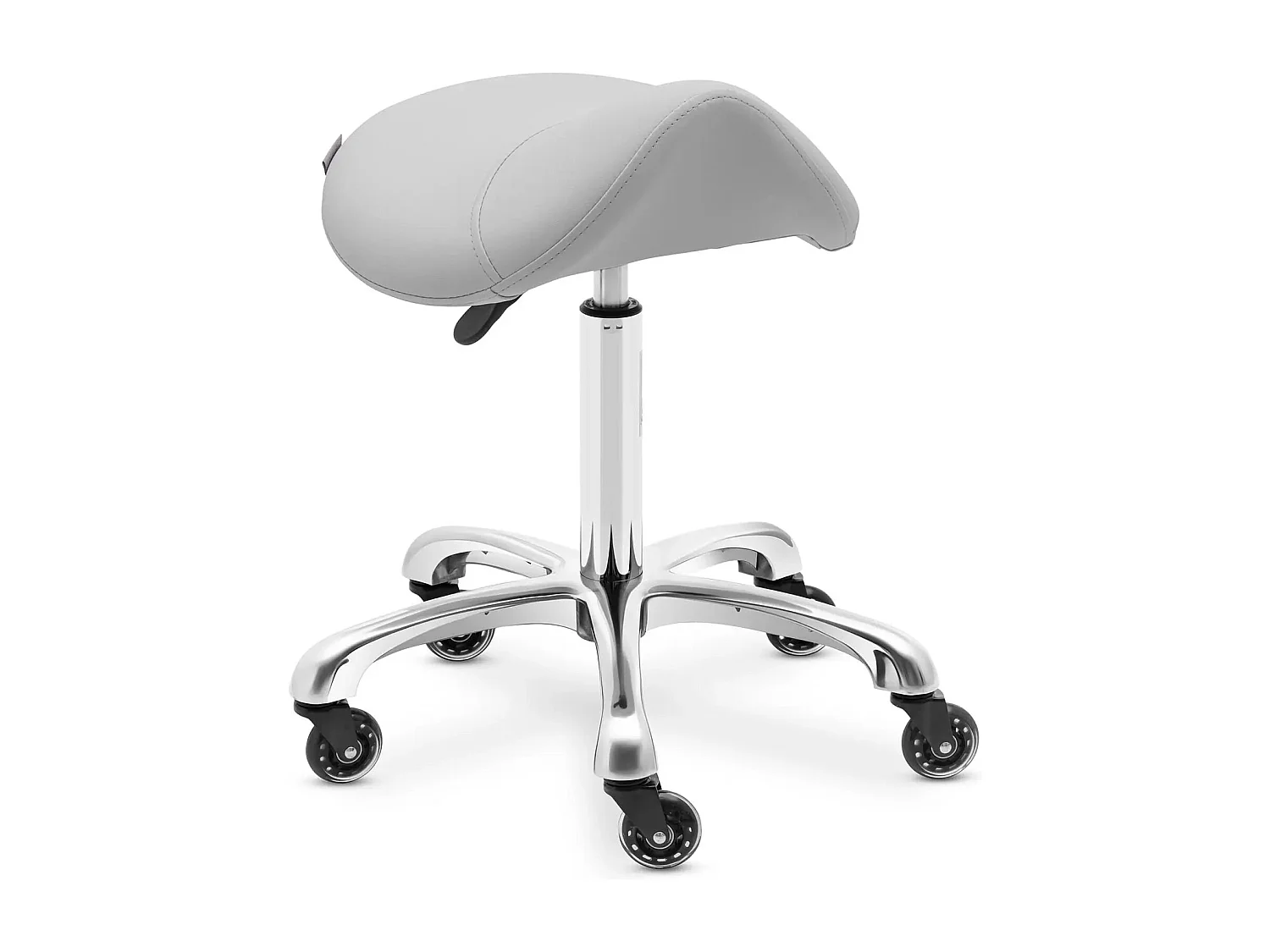 Taburete de silla de montar para caballo 150 kg aleación de aluminio PVC PU ​​madera contrachapada espuma sintética gris pálido 14_0010087