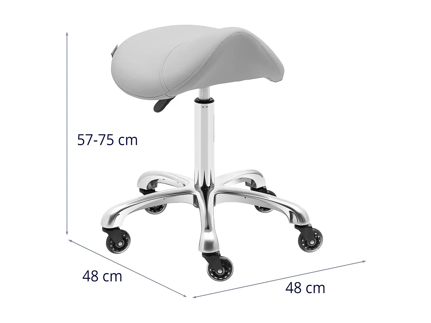 Taburete de silla de montar para caballo 150 kg aleación de aluminio PVC PU ​​madera contrachapada espuma sintética gris pálido 14_0010087