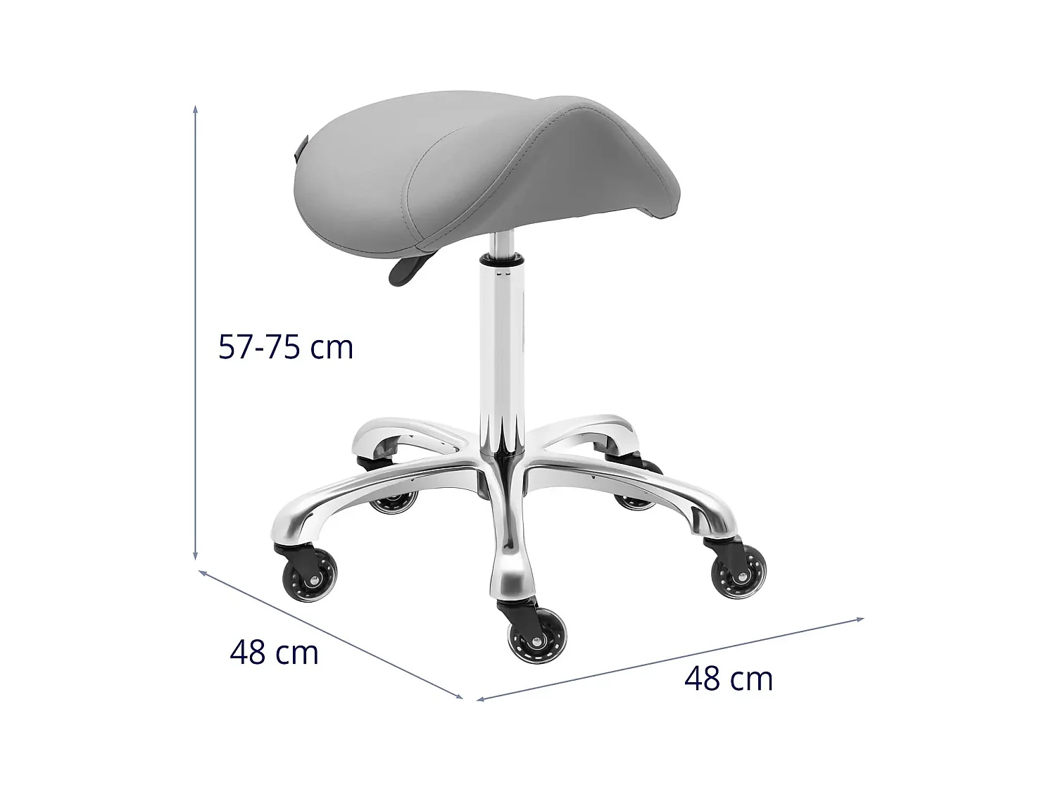 Tabouret selle de cheval effet bois grise 48 x 48 x 75 cm 14_0010086