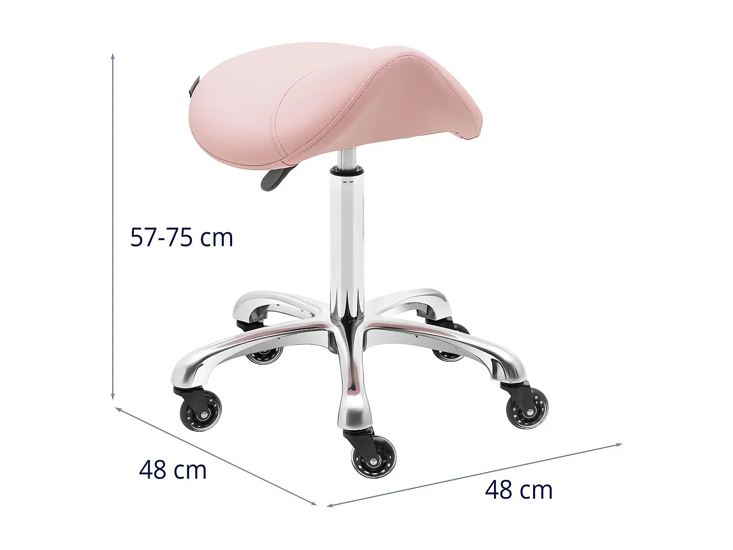 Taburete de silla de montar para caballo 150 kg aleación de aluminio PVC PU ​​madera contrachapada espuma sintética rosa pálido 14_0010088