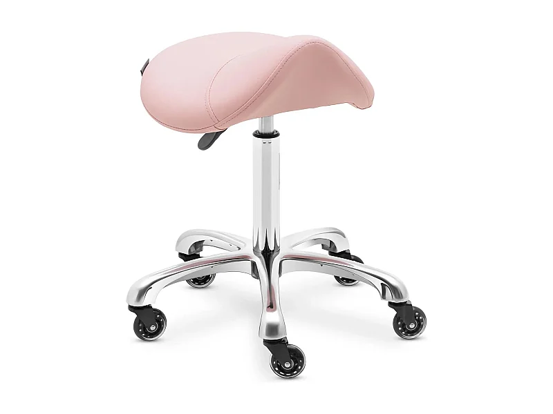 Taburete de silla de montar para caballo 150 kg aleación de aluminio PVC PU ​​madera contrachapada espuma sintética rosa pálido 14_0010088