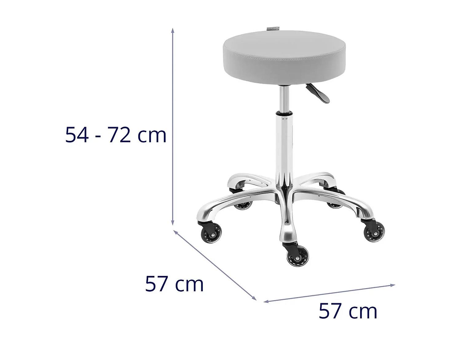 Tabouret de coiffure professionnel grise 57 x 57 x 70 cm 14_0010075