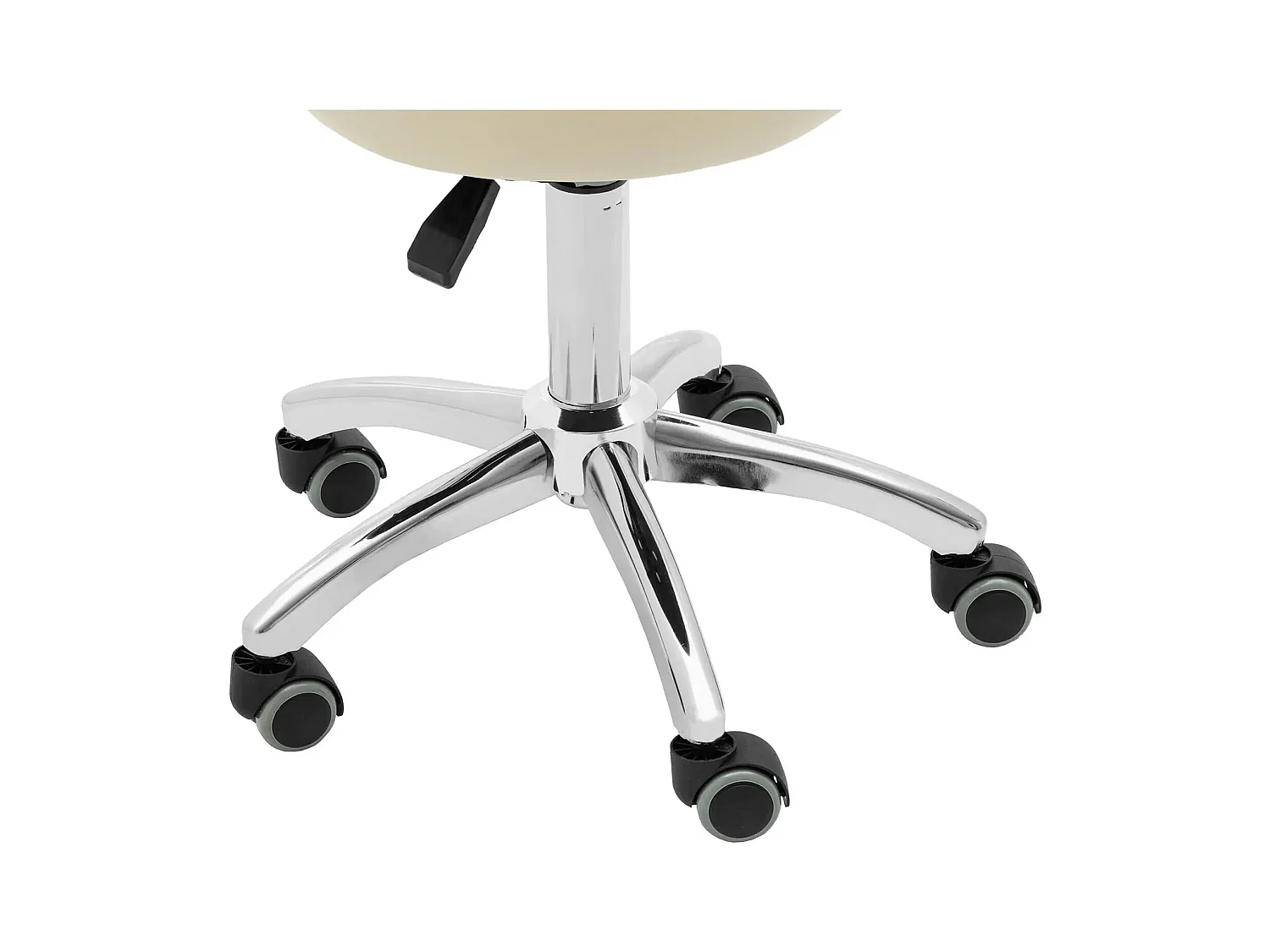 Banco com rodas e encosto 46 60 cm 150 kg bege escuro alumínio PVC espuma sintética bege escuro 14_0010097